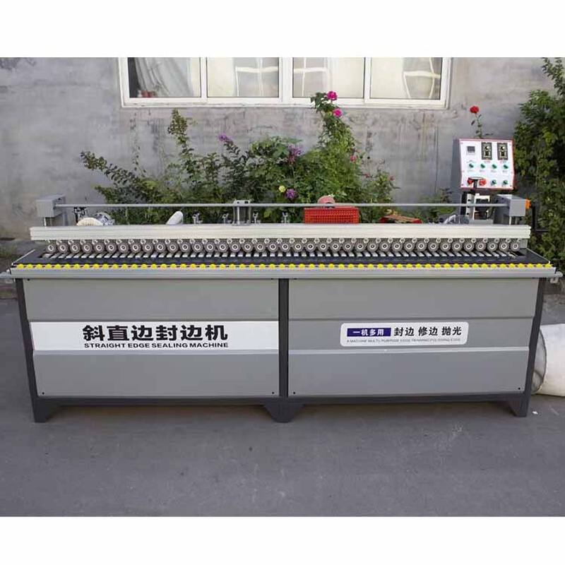 橱柜衣柜免拉手打边机小型双面涂胶气动带刀 J型C型软成型封边机