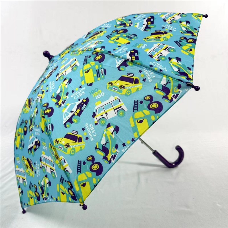 日系小清新卡通小汽车风格!超轻防夹手手动晴雨防风儿童长柄伞女