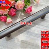 简约玻璃门拉手不锈钢木门拉手大门方管推拉门明装 对开门把手黑色