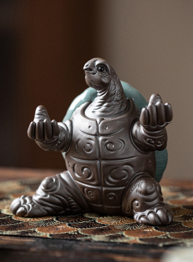 创意乌龟陶瓷动物笔搁置笔托架文房四宝茶桌桌面个性长寿龟摆件