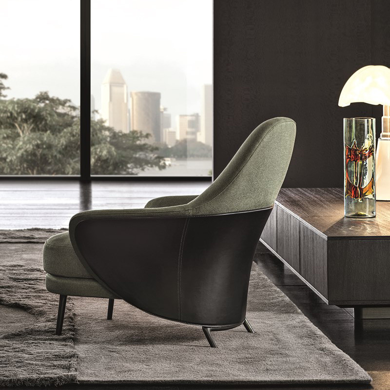 设计师布艺单人沙发椅客厅小户型休闲靠背椅阳台懒人椅子午睡躺椅