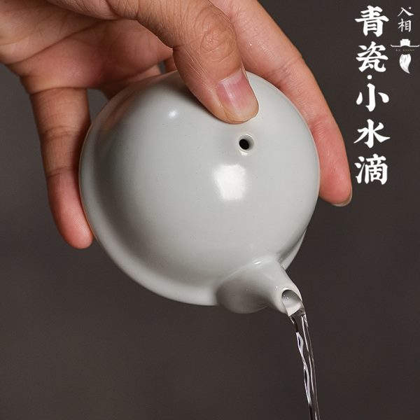 入相文房青瓷小壶水滴国画水滴壶青瓷砚滴仿古水盂墨滴壶书法专用
