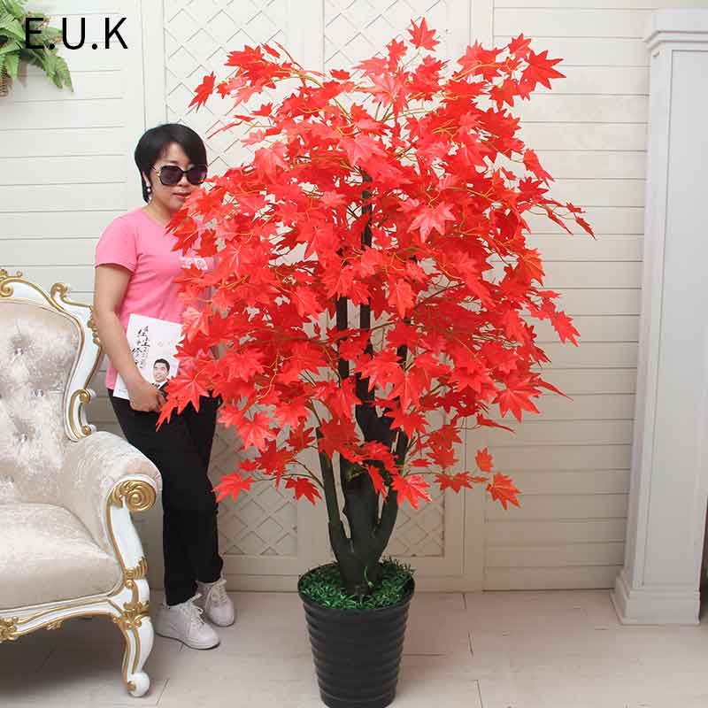 仿真植物盆栽红枫树装饰塑料假花防真花客厅摆件假盆景大绿植假树