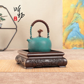 玉玺大图章琉璃黄田石印章木托实木黑檀木藤条雕刻摆件底座可挖槽