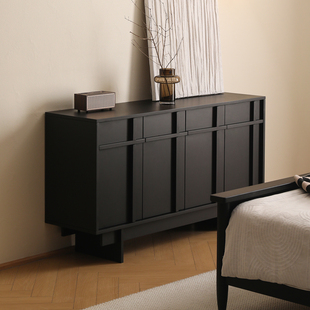 艾迪嘉 吉姆斗柜 骨骼线实木收纳柜现代简约卧室床尾柜靠墙抽屉柜