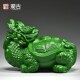绿色木雕龙龟摆件木质玄武龟家居店铺摆设装 饰红木工艺品开业送礼