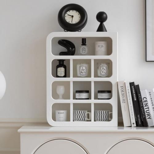 方寸时光北欧简约杯架格子架两用水杯收纳架黑白桌面壁挂置物架