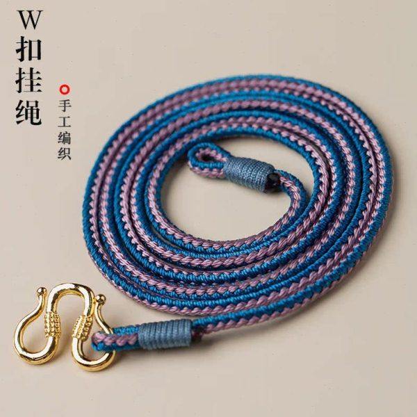 平安扣男女简约高端挂头吊坠挂绳全新八股辫2.5细w扣彩色藏式唐卡