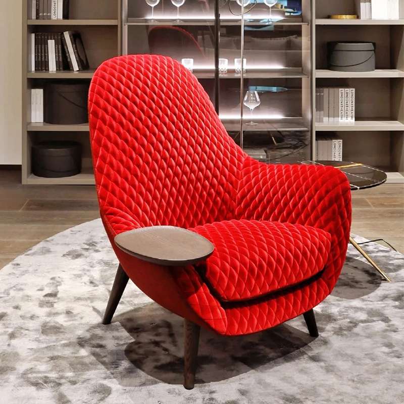 设计师创意poliform布艺老虎椅意式极简客厅休闲雪茄椅单人沙发椅