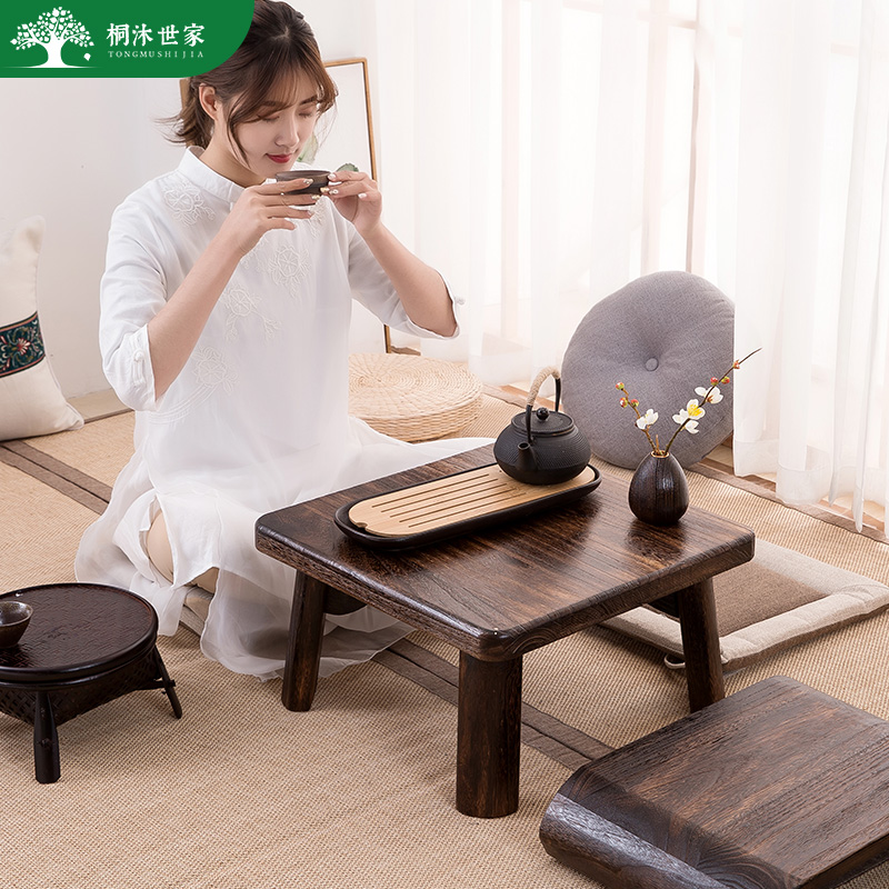实木飘窗小桌子炕几家p用阳台茶桌矮桌榻榻米茶几卧室坐地日式茶