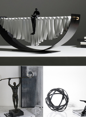 现代简约几何艺术摆件客厅酒柜书柜装饰品桌面Q摆设家居饰品简约