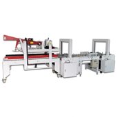 甄选法艾特井字型打包机 PP带打包捆扎机现货 自动折盖封箱流水线