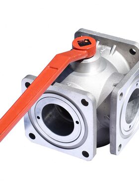 甄选洒水车球阀油车四位三通球阀阀门配件铝合金法兰球阀DN65DN50