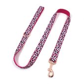 印花宠 外出安全遛狗绳 甄选迷哈老板新款 粉豹纹玫瑰金宠物牵引绳