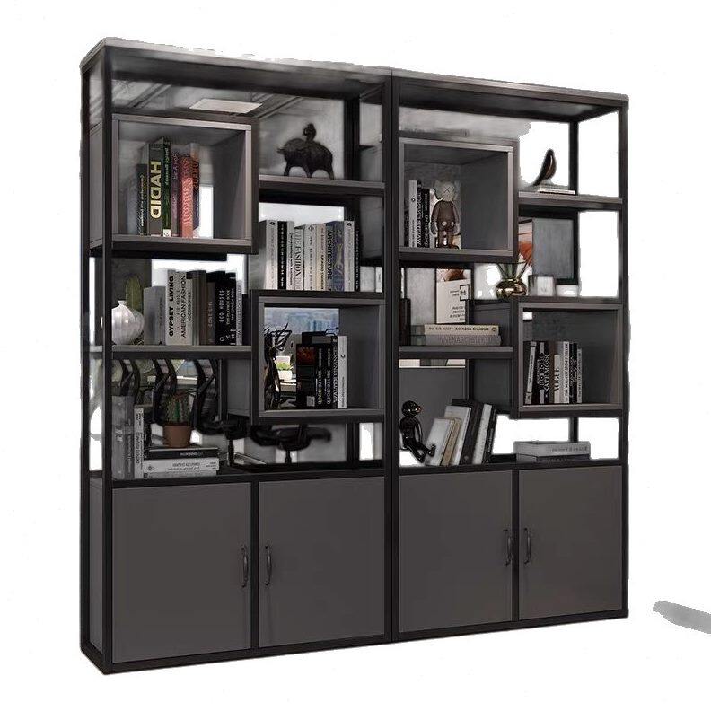 甄选客厅隔断落地简约玄关组合公室铁艺屏风书柜书架置物架储物柜