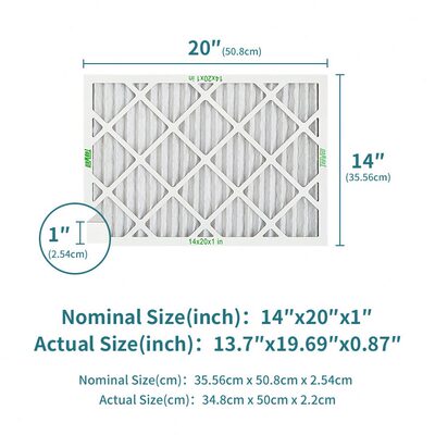 甄选14x20x1板式纸框过滤器 MERV 13(6片装 )HVAC/AC/Furnace空气
