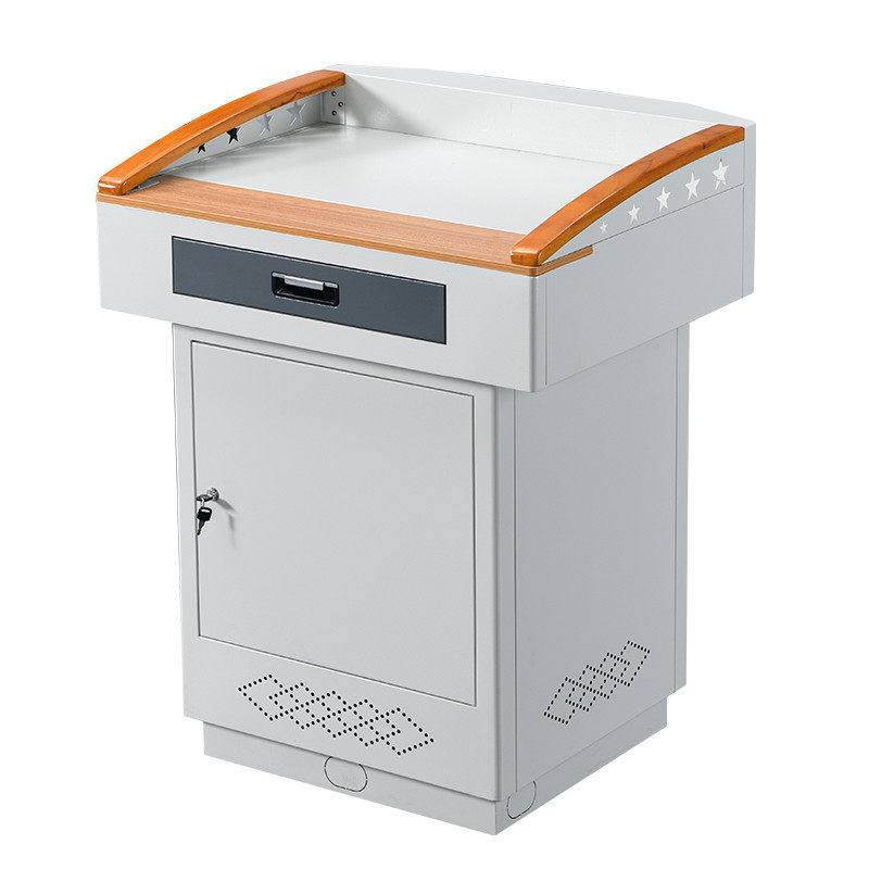 多媒体讲台钢制小型立式演讲台校园教室教师讲台桌子发言台操作台