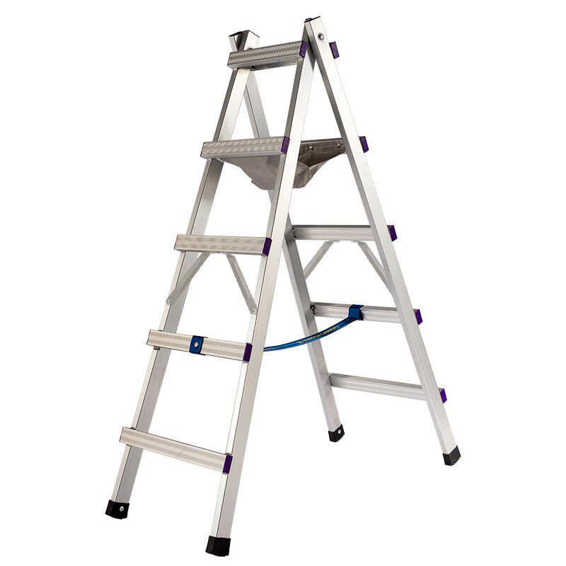 家用可行走人字梯伸缩折叠梯子铝合金加I厚升降多功能便携式工程