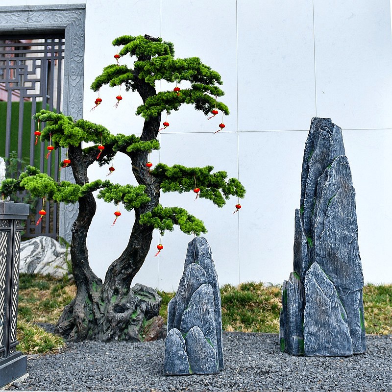 假山枯山水室内景观石造景别墅庭院客厅楼梯下装饰品摆件橱窗干景