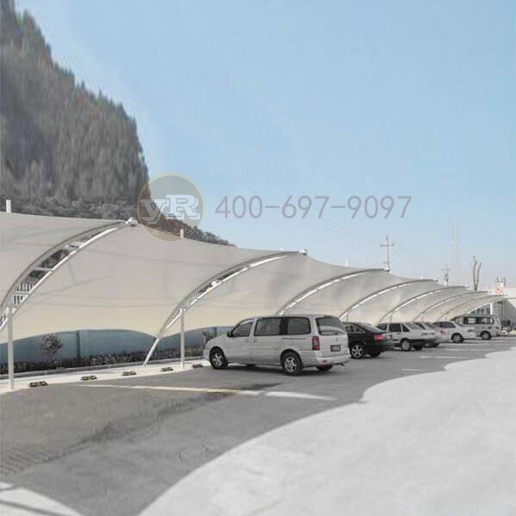 广东户外张拉膜结构隔热汽车停车遮阳雨棚自行车蓬短工期