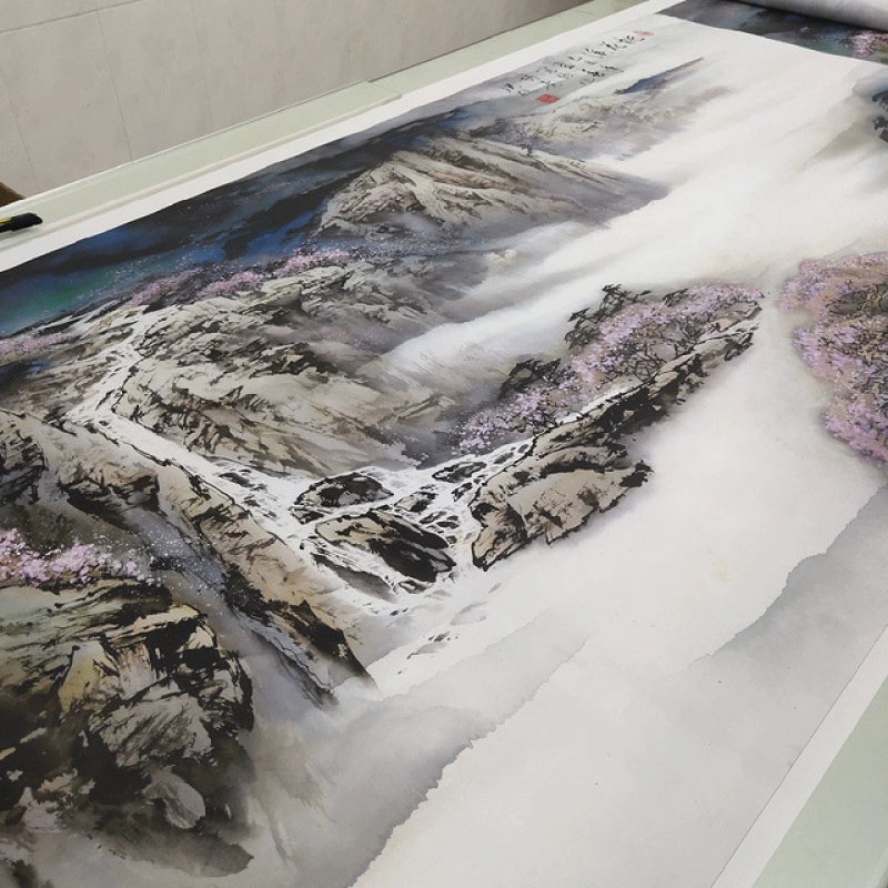 桃花溪图国画真迹复制装饰画