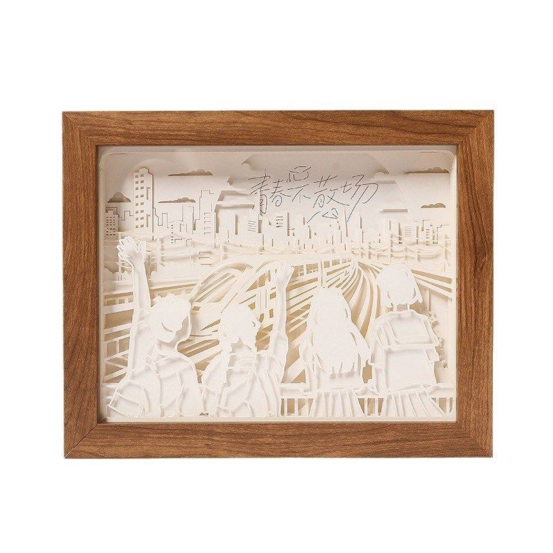 学校毕业季纸雕灯文创光影木雕灯3d立体气氛小夜灯文化创意礼品