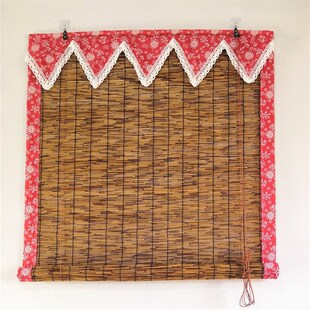 包边芦苇帘子竹帘子卷帘遮阳窗帘复古装饰墙面吊顶隔断茶室草门帘