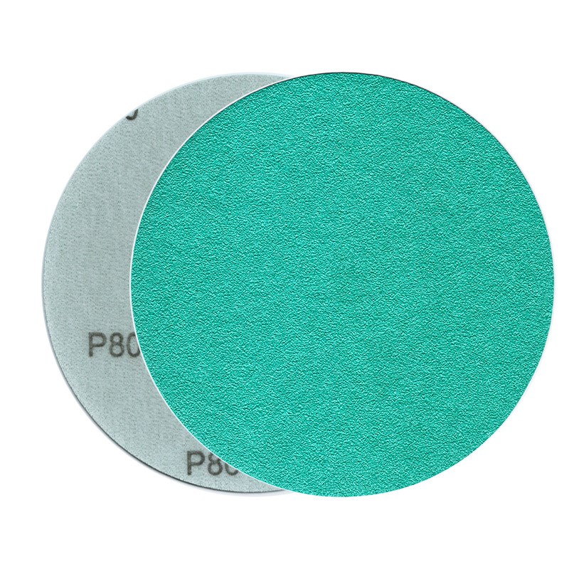厂家直供FZ66薄膜绿砂6寸不带孔汽车干磨砂纸150MM打磨汽车游艇
