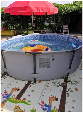 Bestway 56406圆形管架水池套装 家庭支架游泳池免充气便携式水池