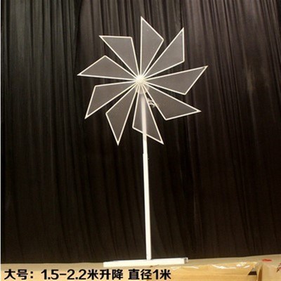 婚庆风车道具电动路引婚礼舞T台铁艺摩天轮场景装饰旋转风车摆件