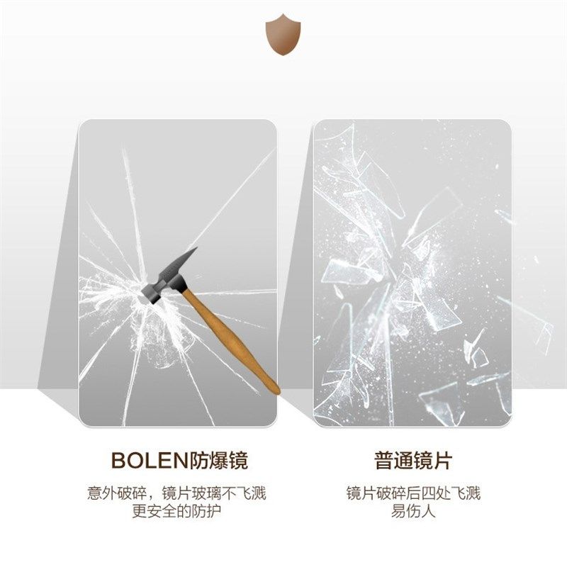 BOLEN复古新中式装饰镜实木浴室镜家用壁挂墙卫生间梳妆浴室镜子