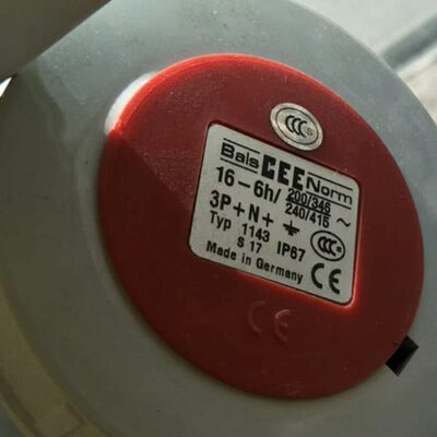 原装进口德国霸士Bals明装插座16A5孔IP67防水工业插座Typ1143