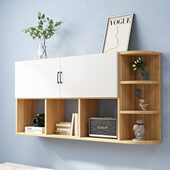 实木墙上书柜书架置物架卧室床头壁柜吊柜客厅墙上储物杂物收纳柜