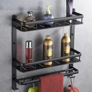 卫生间浴室太空铝置物架免打孔厕所洗手间洗漱台收纳洗澡壁挂式
