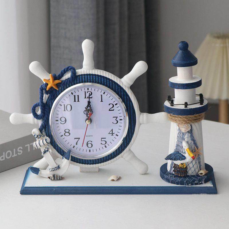 地中海钟表创意时钟摆台摆放式桌面摆件客厅卧室静音家用台式座钟,家居饰品,桌面摆件,淘宝优惠券,粉丝福利购,淘宝优惠卷