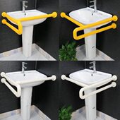 卫生间残疾人洗手盆扶手老人浴室无障碍立柱盆不锈钢栏杆安全防滑