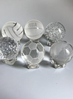 水晶篮球脚排球书柜装饰男友，朋友和同学玻璃地球仪生日礼物
