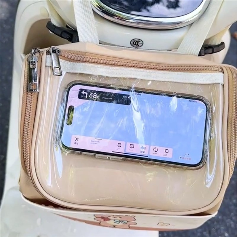 电动车挂包手机架前置通用储物包电瓶车防水充电器收纳包
