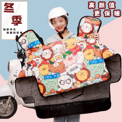 冬季电动车挡风被加大加厚防风罩保暖PVC 护膝三轮男女通用