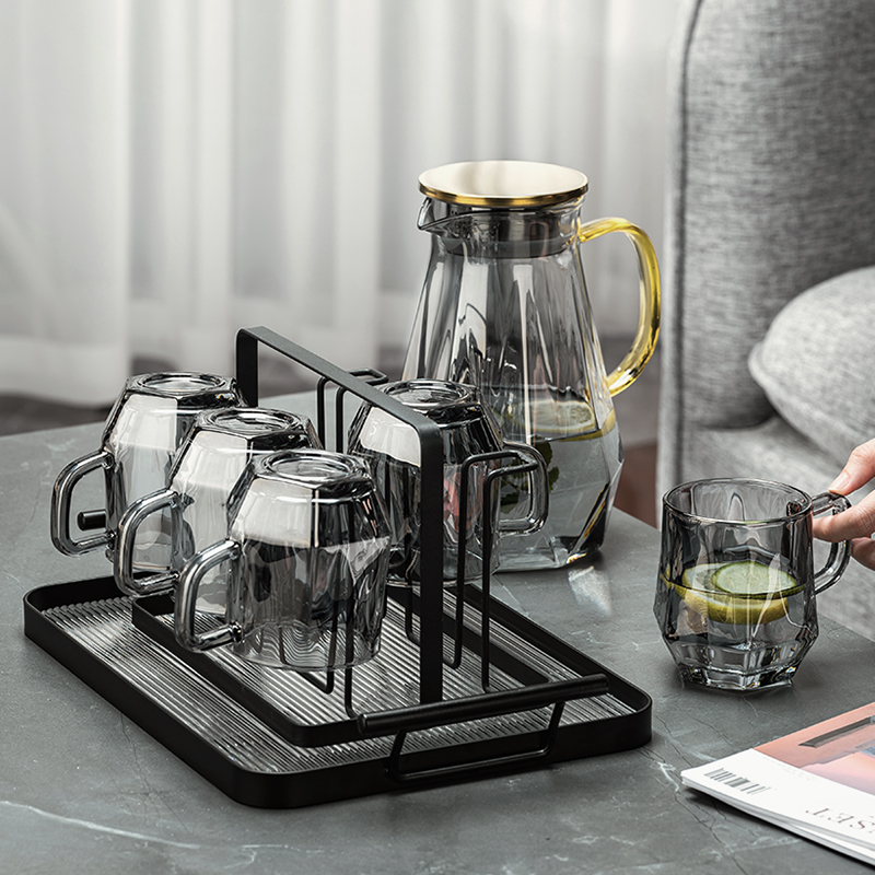 高档轻奢家用客厅玻璃水杯喝水茶具家庭待客杯子水壶杯具套装