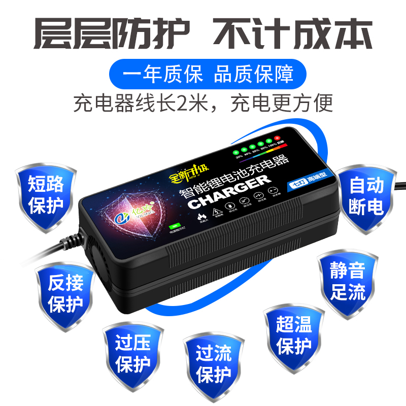 锂电池充电器48V专用自动断电58.8V3A电车29.4V2安九号新国标插头