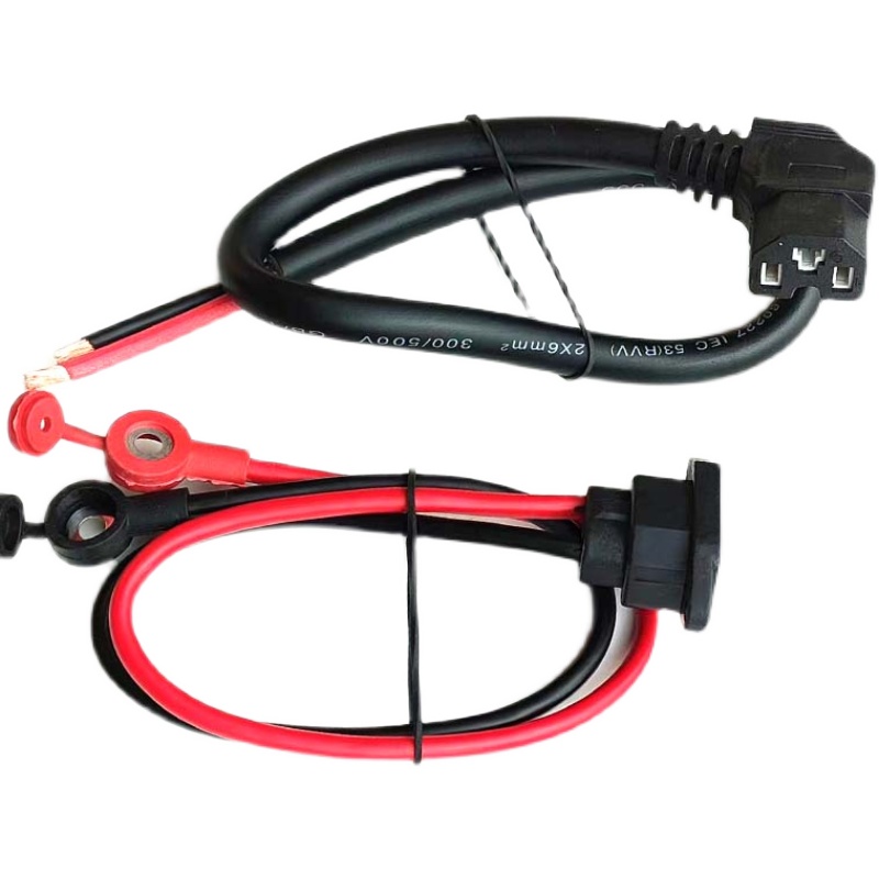 6平方电动车g插头电瓶连接线纯铜加粗公母锂电品字T型插座大功率