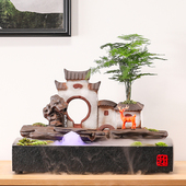 中国风流水摆件循环水客厅电视柜装 饰茶台桌面水景观玄关家居摆设