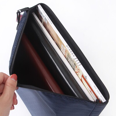 毅力达加厚A4拉链袋防水文件袋帆布足球纹资料袋文具袋可定制logo