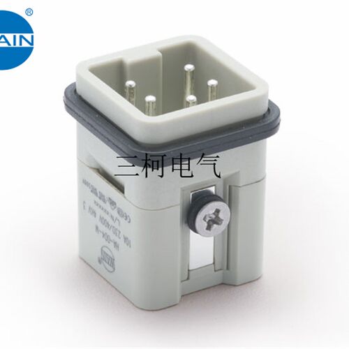WAIN唯恩 HA-004-M 重载连接器矩形航空插头4芯5针 公头 替代哈丁