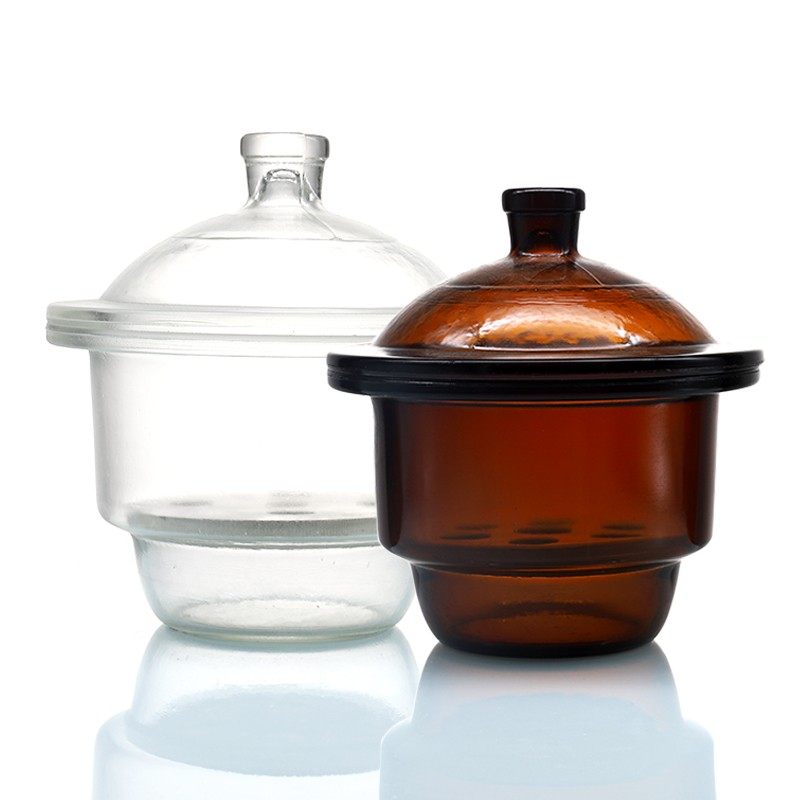 实验室玻璃真空干燥器150 180 240 300 400mm全套透明棕色干燥皿