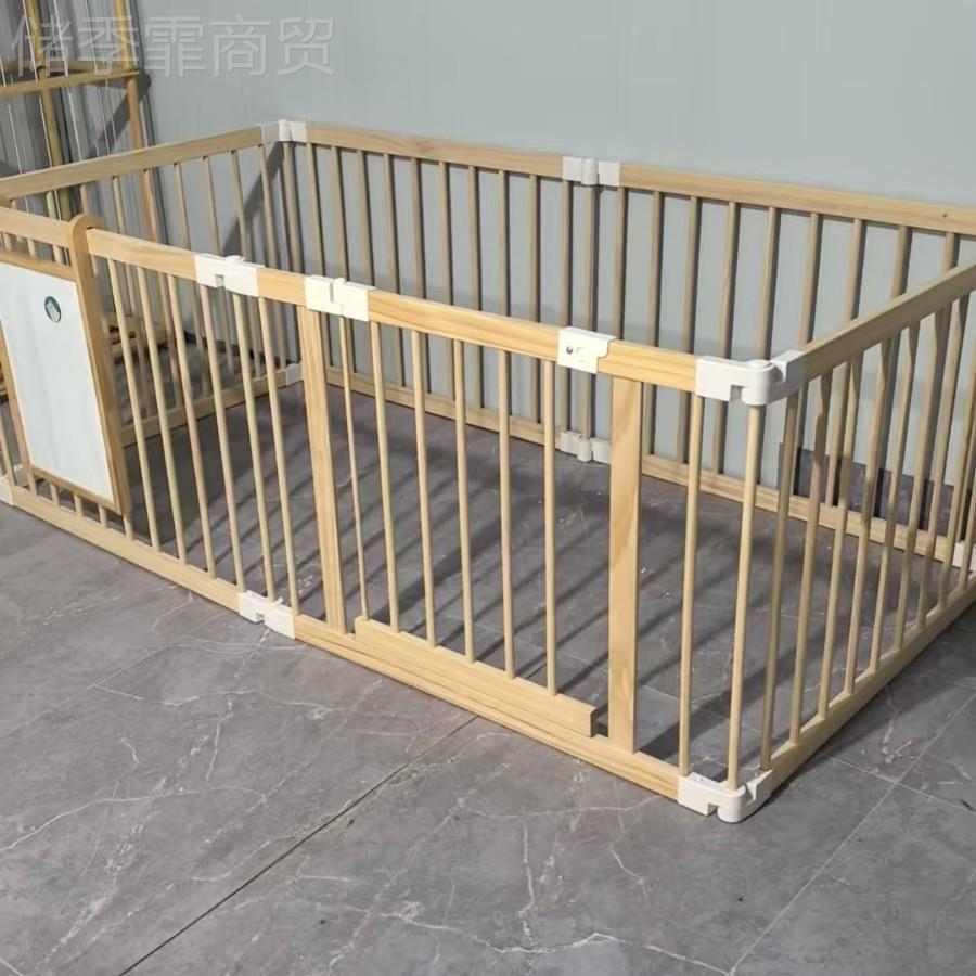 木质婴围栏木可折叠宝宝实爬爬垫防栅栏家YHT用木护制儿儿童游戏