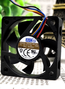 原装 AVC DA04010B12U 4010 12V 0.14A 4线PWM 大风量散热风扇