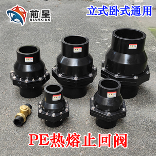 pe止回阀 逆止阀 止逆阀 110 90 75管 卧式PE止水阀热熔40 50 63