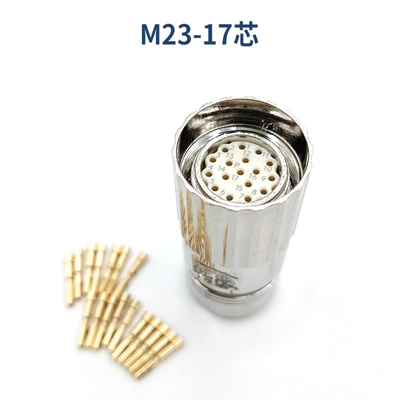 M23信号编码器12芯母头航空插头伺服电机连接器ASTA门子S120接头